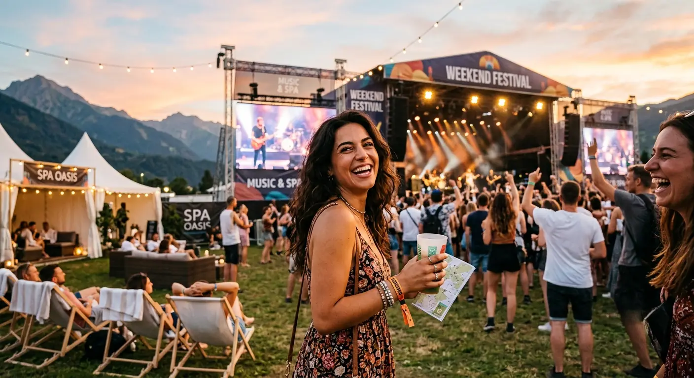femme profitant d'un festival offert par une cagnotte anniversaire